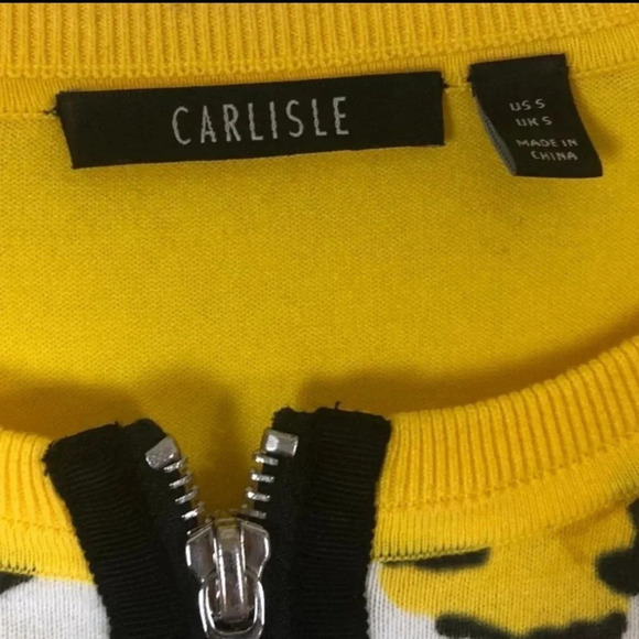 Carlisle Animal Print Sweater Zip Up Cardigan Sz S - Picture 5 of 5